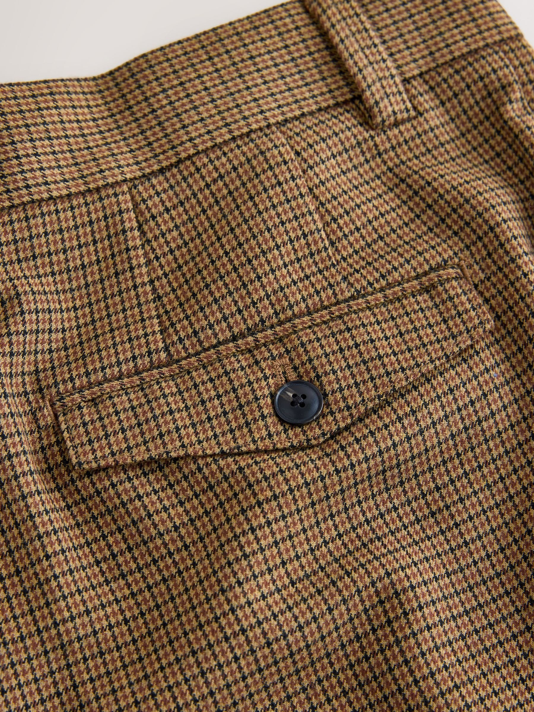 Bruin pied-de-poule - Slim Fit - Smart Textured Trousers