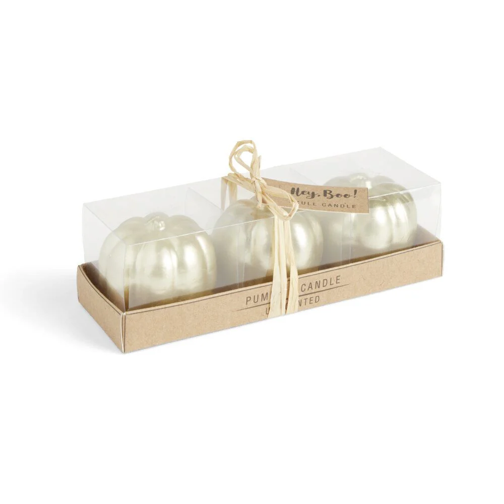 Bougie citrouille dorée 12H x3