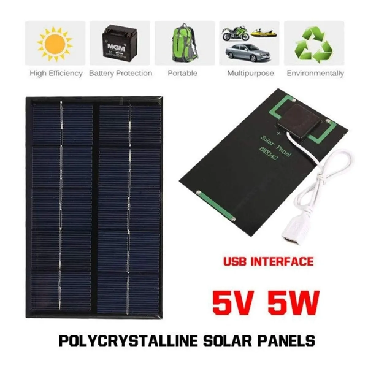 TOTALCADEAU Panneau Solaire portable USB
