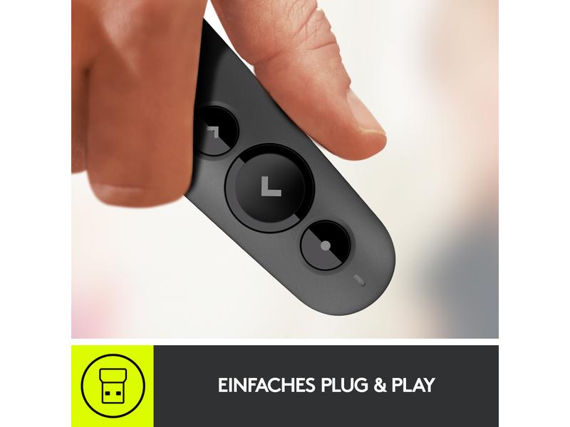 Logitech Presenter R500 s Graphite Mühelos präsentieren – auf fast jedem Gerät