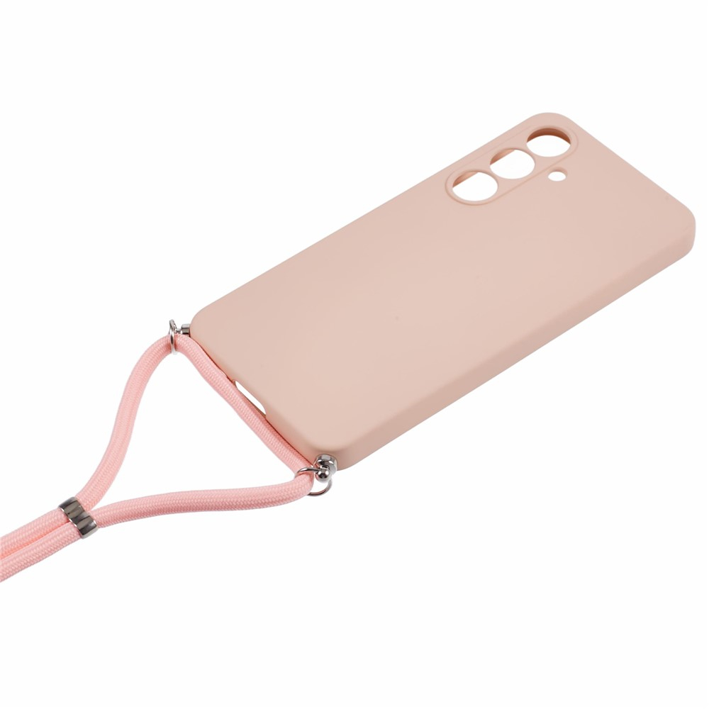 Samsung Galaxy S25 FE Necklace Gummi Case Hülle   Handykette (70cm) - Rosa