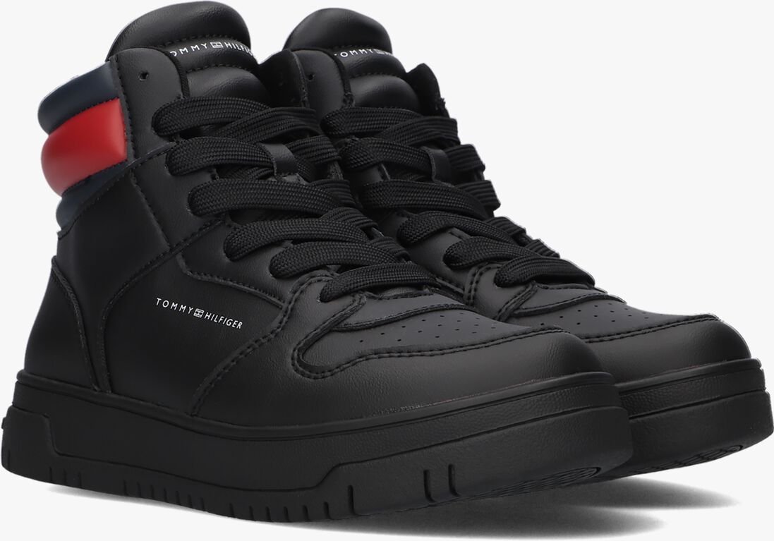 TOMMY HILFIGER zwarte tommy hilfiger hoge sneaker padded flag high top lace up