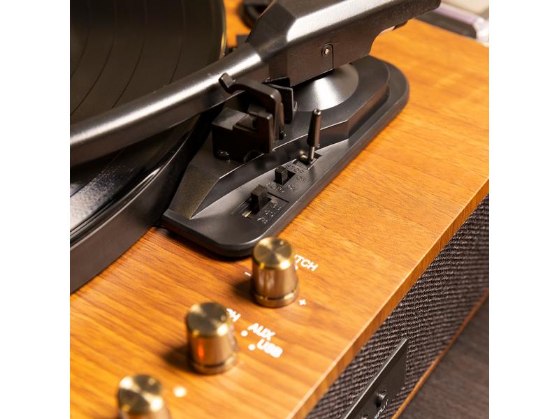 Fenton Plattenspieler mit Bluetooth RP162 Braun Retro Plattenspieler mit Bluetooth