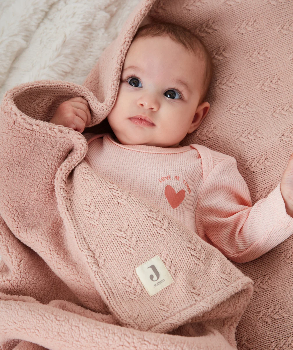 JOLLEINCOUVERTURE BERCEAU 75x100 CM ROSE SAUVAGE
