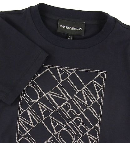 Emporio Armani T-Shirt - Navy m. Strickerei