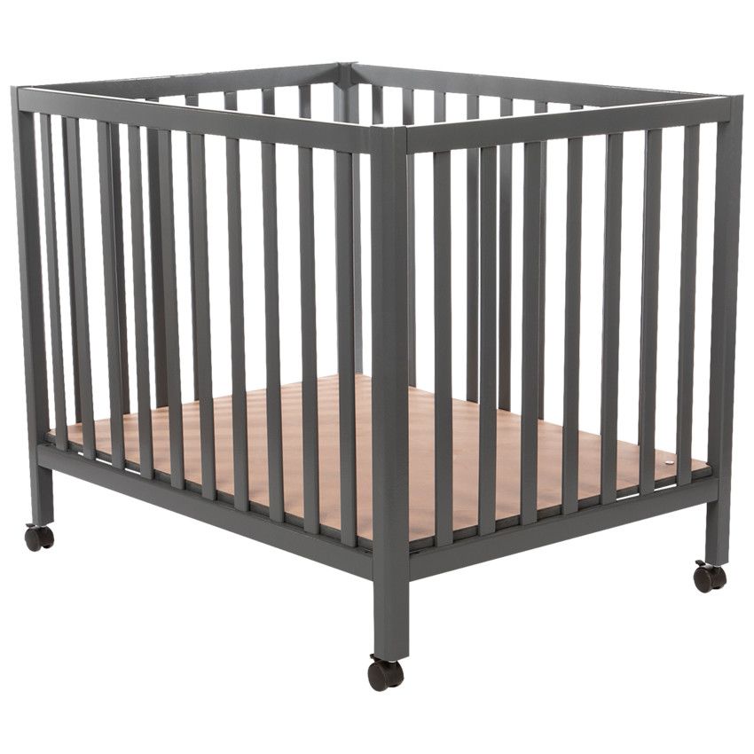Parc en bois Tommy - Anthracite - Ecru