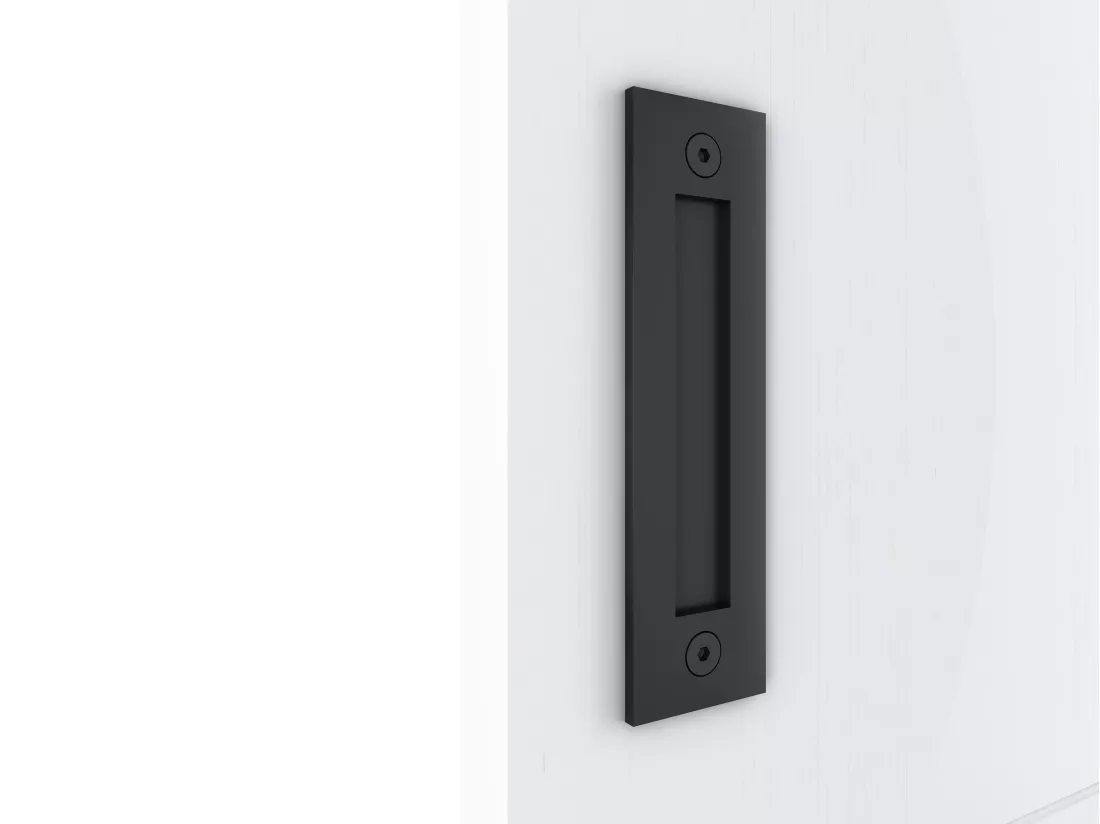 Porte coulissante en bois et MDF avec rail invisible - Blanc - 93 x 210 cm - SOMIRI