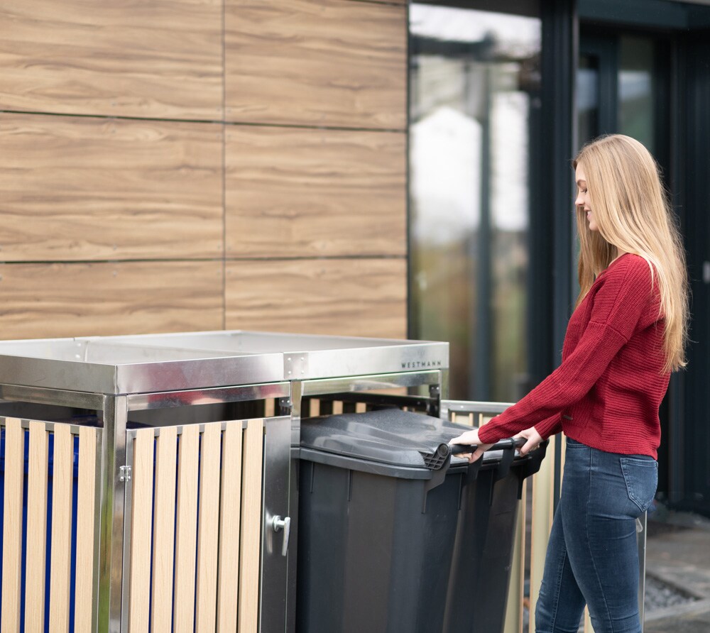 Westmann Mülltonnenbox und Geräteboxinkl. Pflanzkastendach versch. Ausführungen