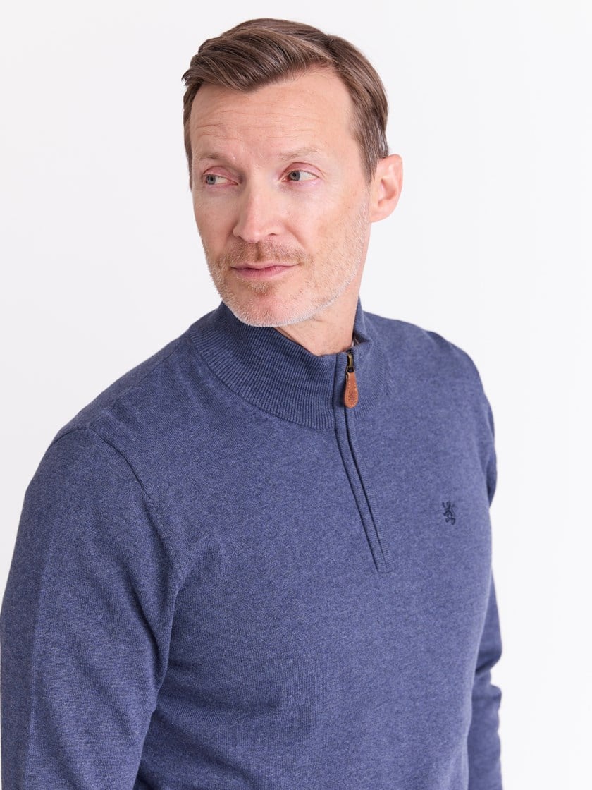 Brage zip genser Dark Denim
