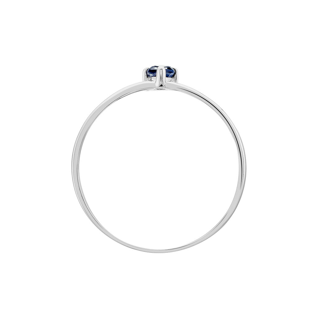 Bague Solitaire Goutte Or Blanc Saphir