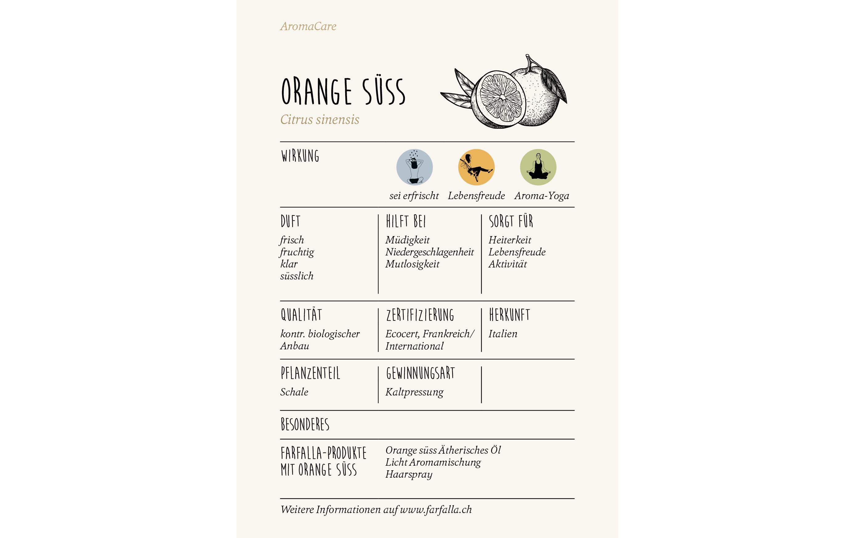 Ätherisches Öl Orange süss bio 10 mlAromaöl mit süssem, fruchtigem Duft