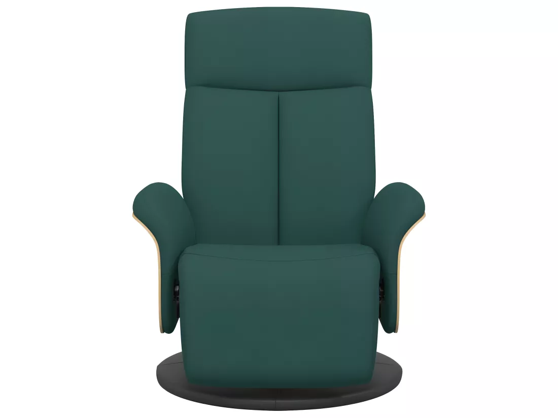 Fauteuil inclinable avec repose-pieds vert foncé tissu