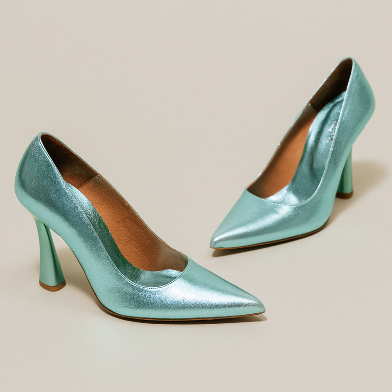 Jonak Escarpins en Cuir Dabate turquoise - Talon 10 cm