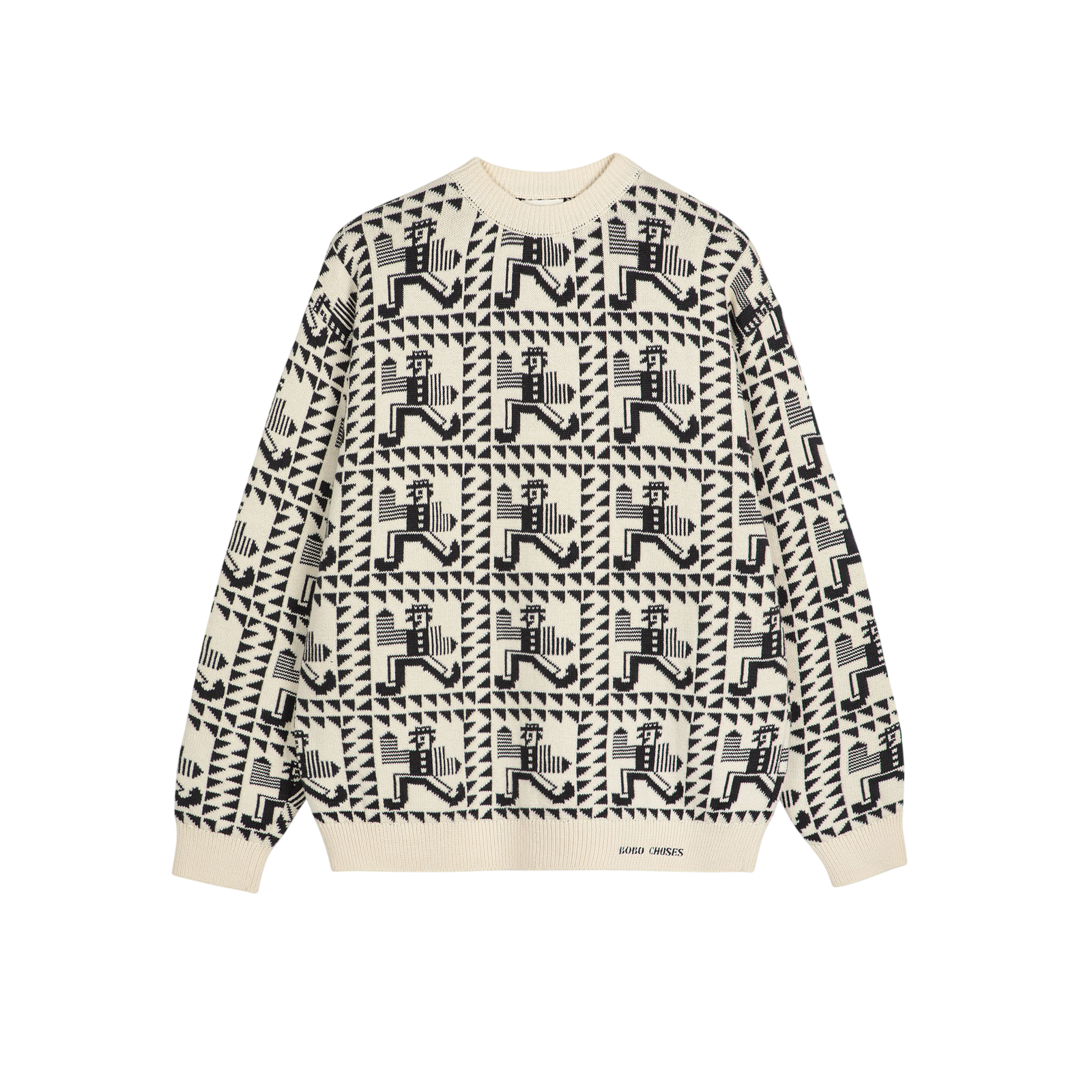Adult Strickpullover Mr Pencil Jacquard Offwhite