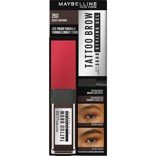 Maybelline Tattoo Brow 36H Styling Gel, 260 Deep Brown