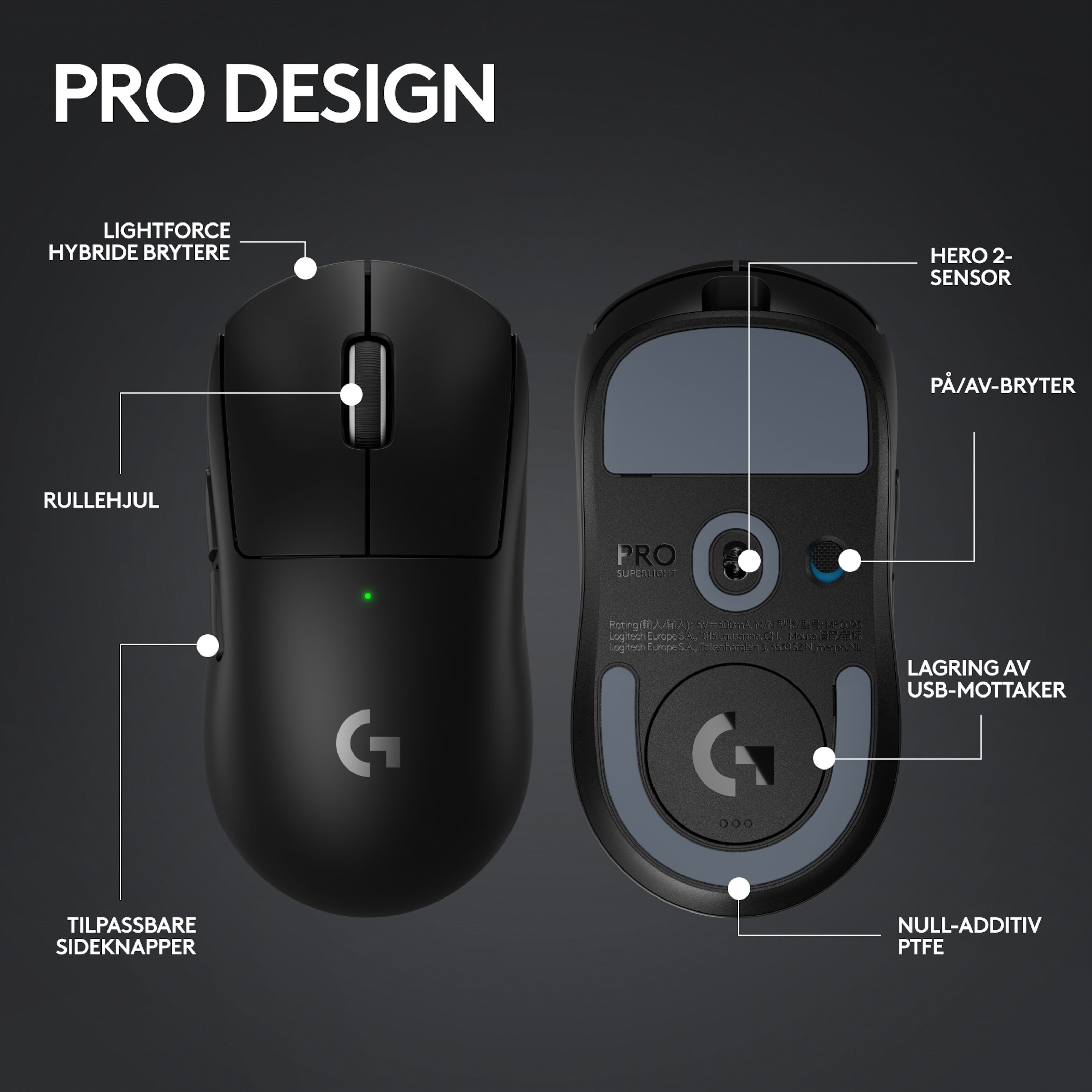 Logitech G Pro X Superlight 2 Trådløs mus