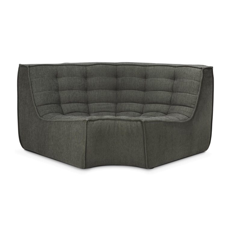 Ethnicraft N701 bank rond hoekelement Eco fabric Graphite