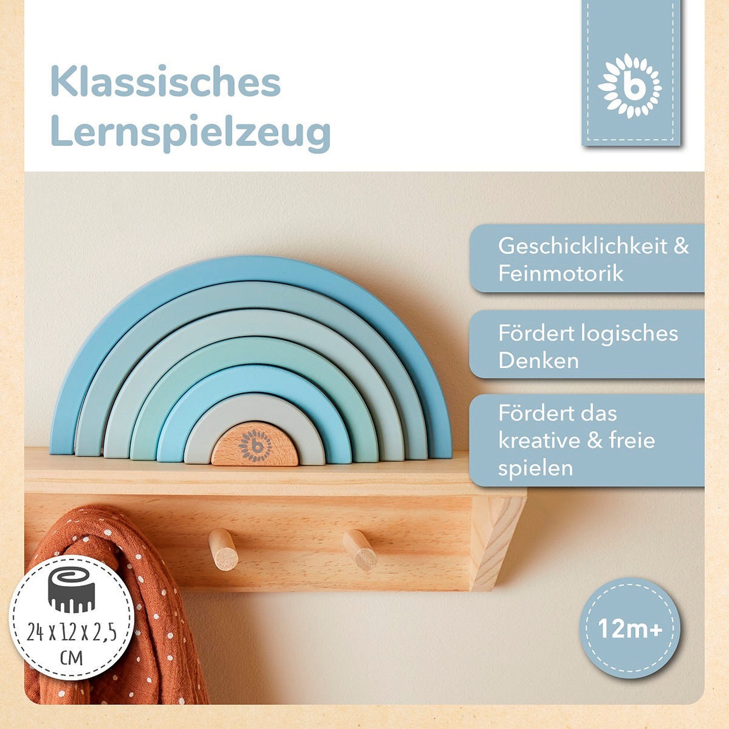 Bieco Regenbogen aus Holz - ab 12 Monate Blau