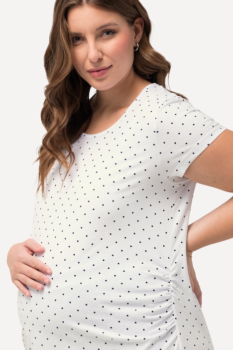Bellieva-T-Shirts, 2er-Pack, Rundhals, Halbarm, seitl. Raffung, Biobaumwolle, GOTS