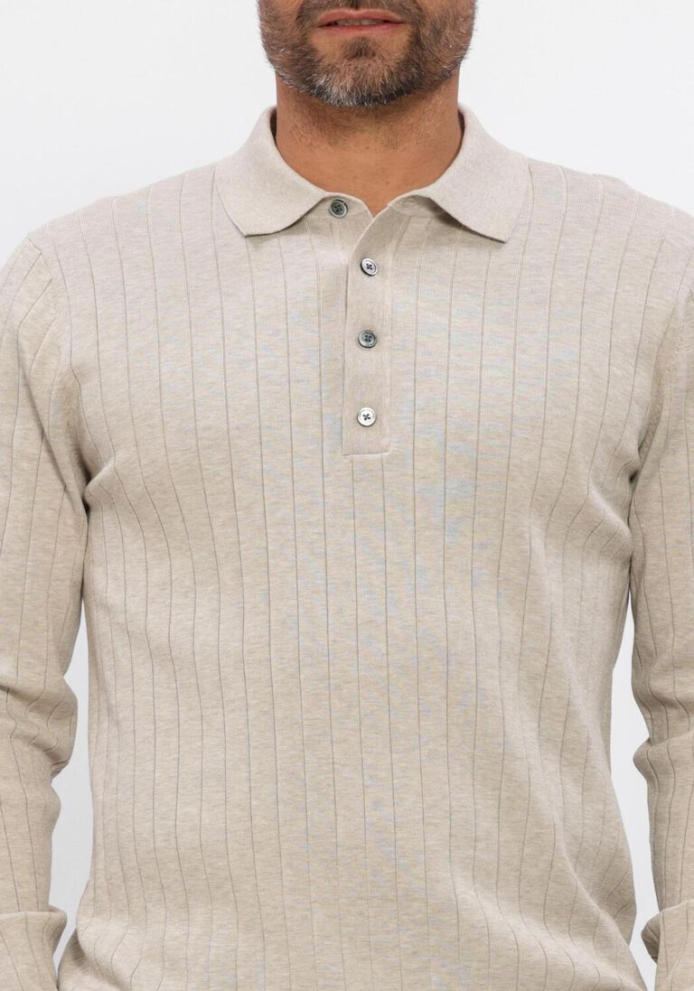 beige profuomo trui polo ls beige aero ease rib