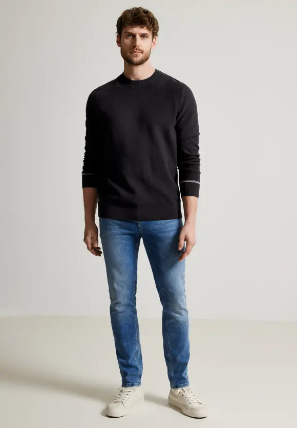 Pullover mit feiner Struktur - Black