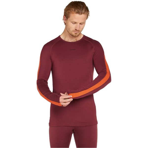 T-shirt thermique ICEBREAKER M ZONEKNIT 200 LS CREWE PORT/BLAZE/CB