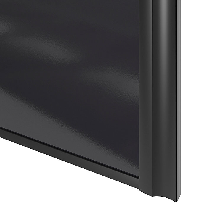 Porte de placard coulissante atelier noir profil noir GoodHome Arius H. 248,5 x L. 76.2 cm + amortisseurs