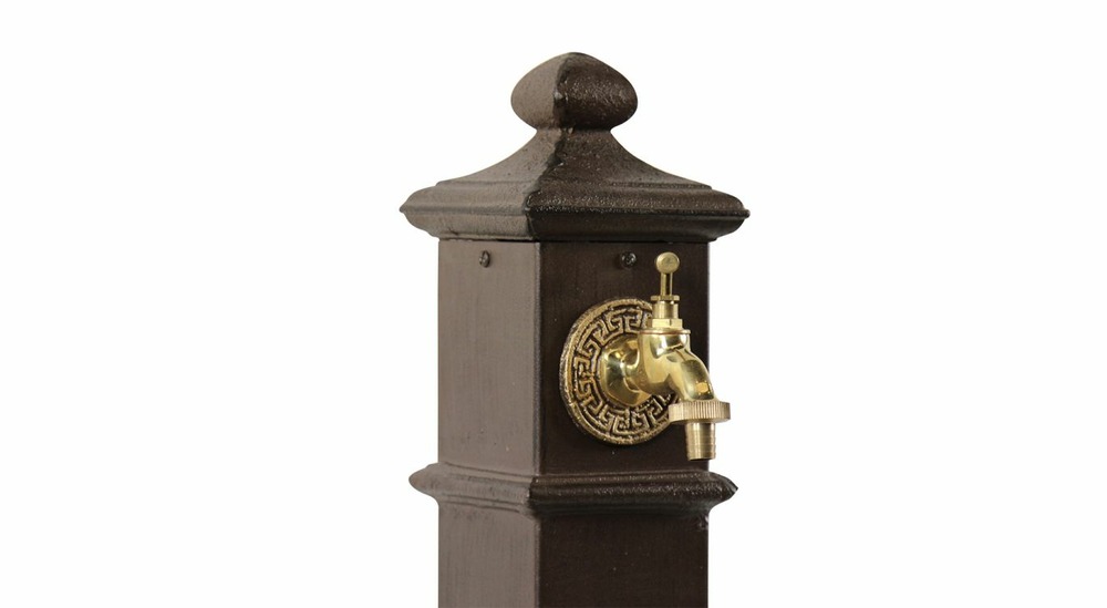 Fontaine de jardin aluminium-métal marron 33x29x80cm