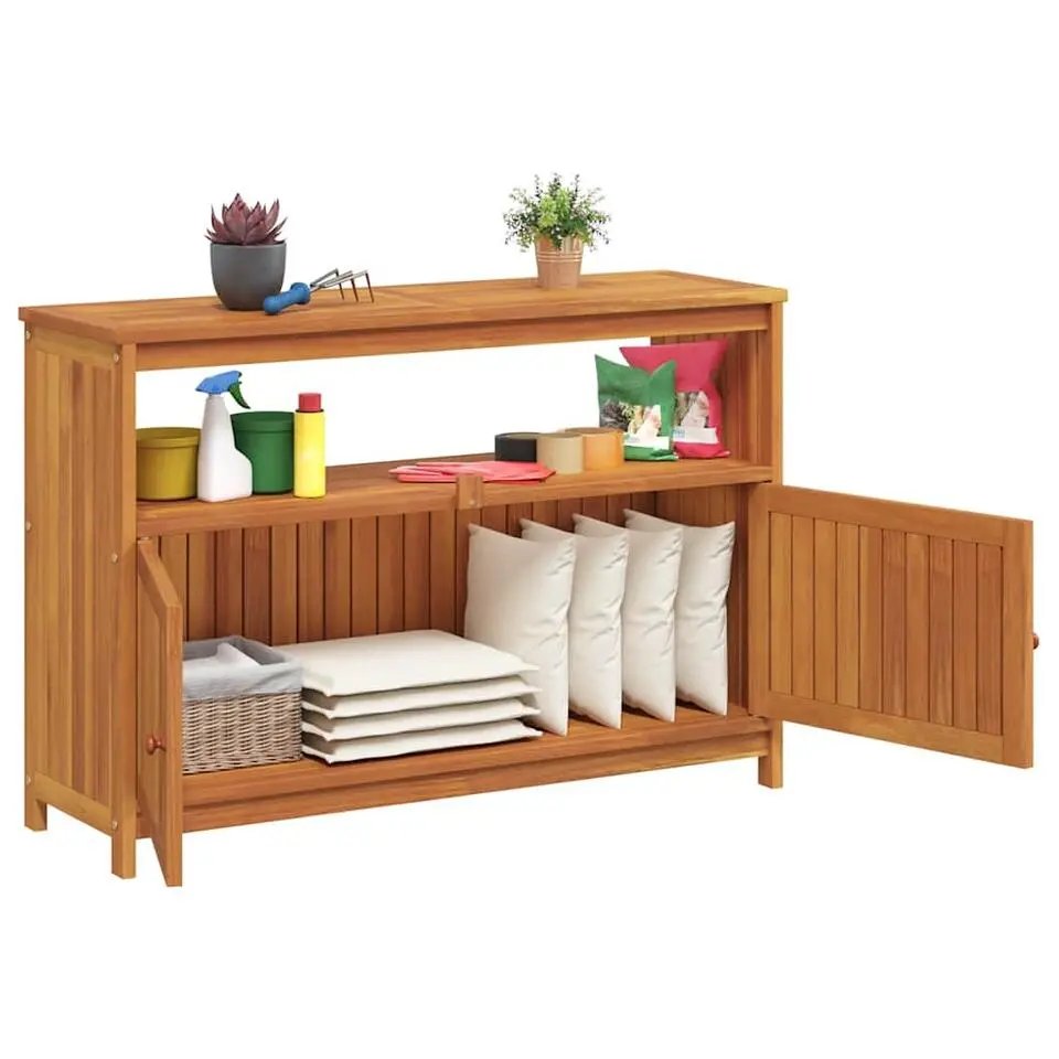 vidaXL - Tuinwandtafel - Bruin - Massief acaciahout - 110 x 35 x 75 cm