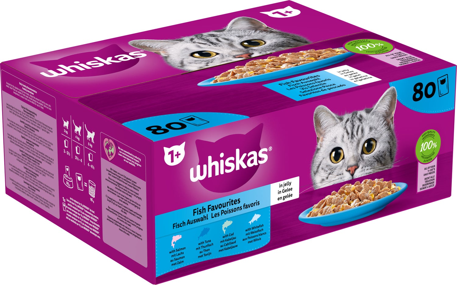 Whiskas kattenvoer in gelei Vis Selectie vis adult 85 g 80 stuks