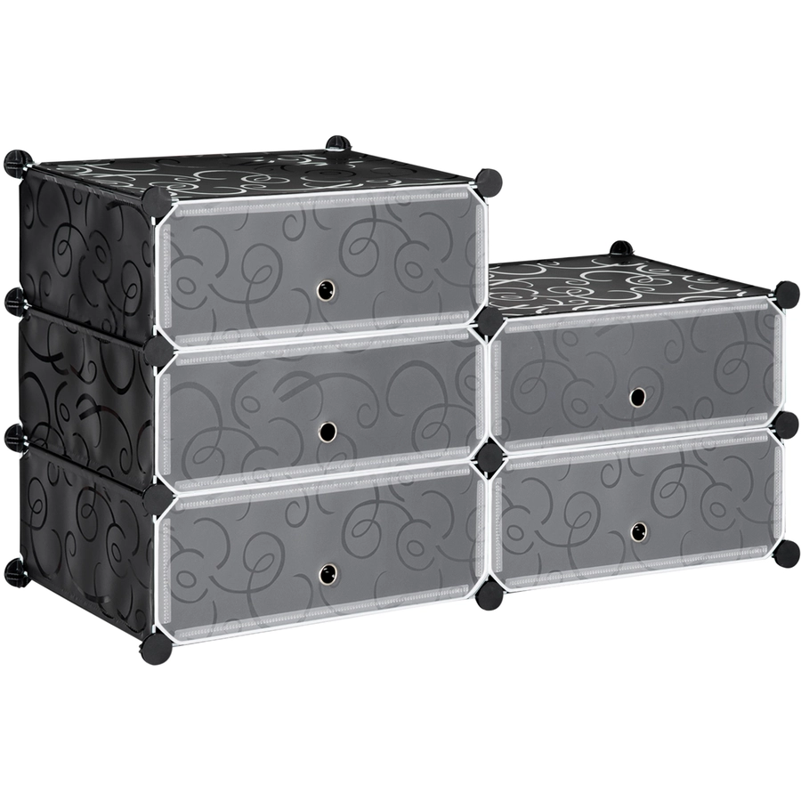 HOMCOM Schuhschrank mit Zubehör schwarz, transparent