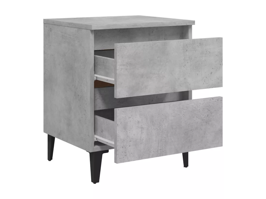 Tables de chevet 2 pièces Gris béton 40x35x50 cm Aggloméré