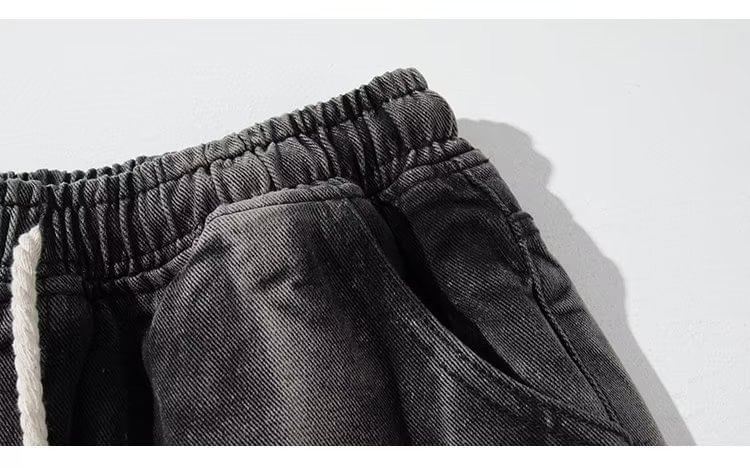 Urtishia - Tie-dye denim shorts met middelhoge taille