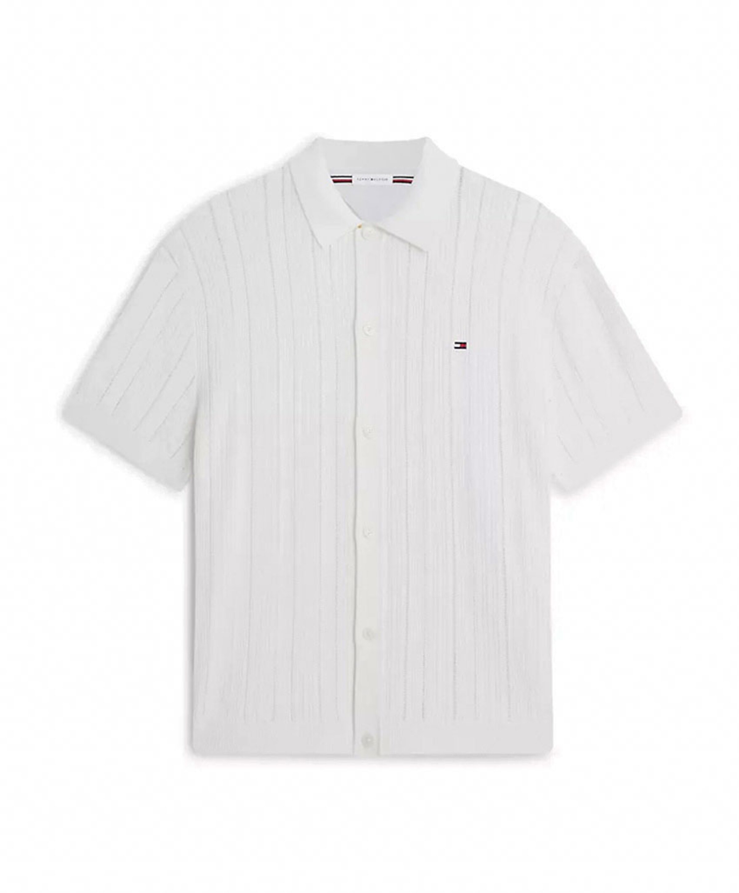 Tommy Hilfiger Heren overhemd korte mouw ecru