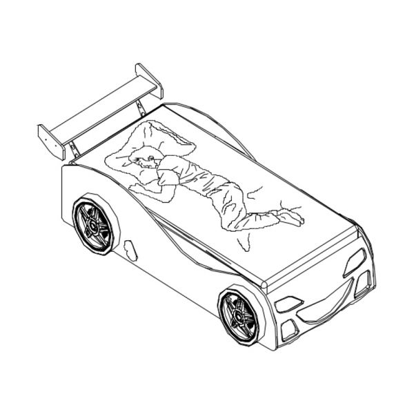 Vipack Brap Brap Autobed 90 x 200 cm