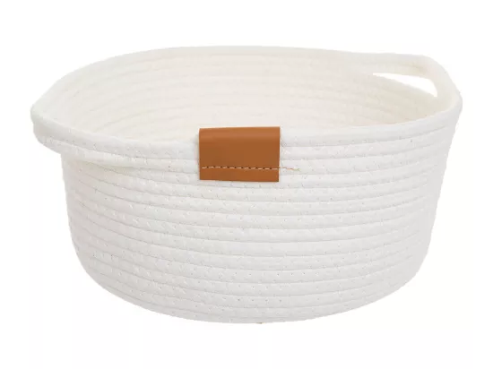 Panier en coton en blanc D32,5x13