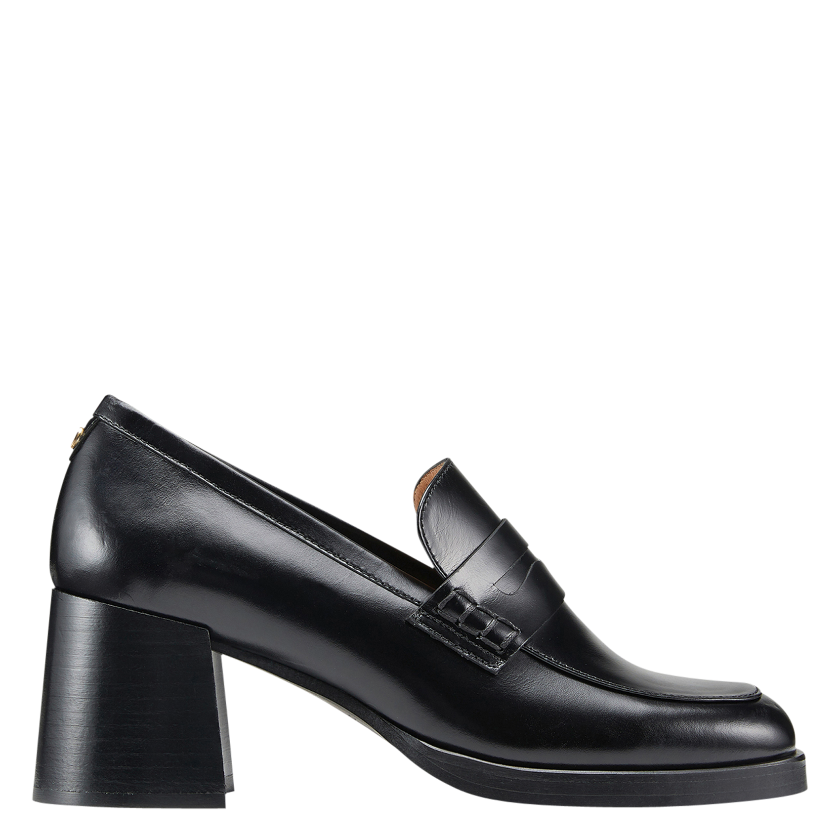 PILAR - Mocassins à talons en cuir | Noir