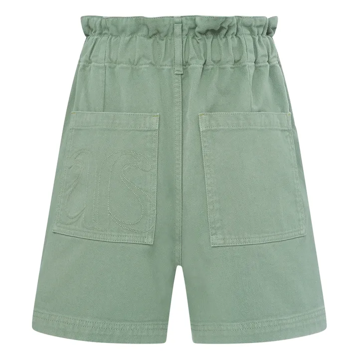 Alma Deia Short Denim Paper Bag Coton Bio | Vert pistache