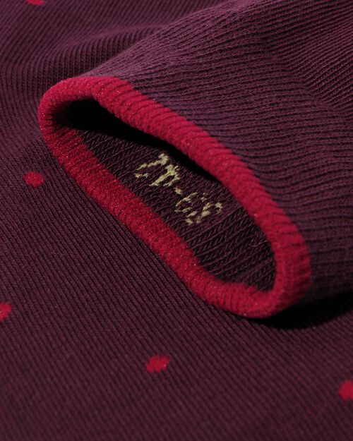 Lot de 5 paires de chaussettes à pois pour hommes rouge foncé