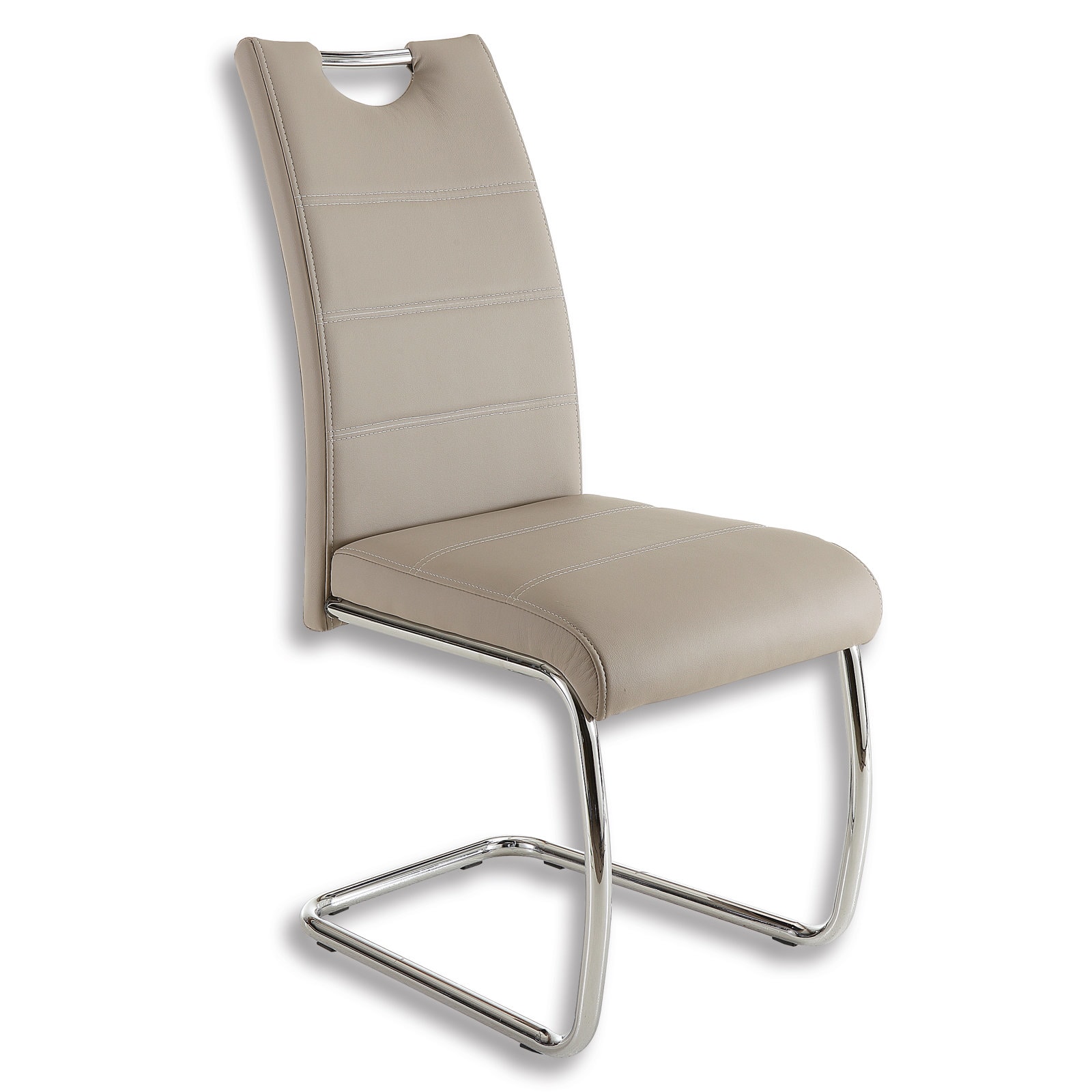 Freischwinger - cappuccino - Lederoptik