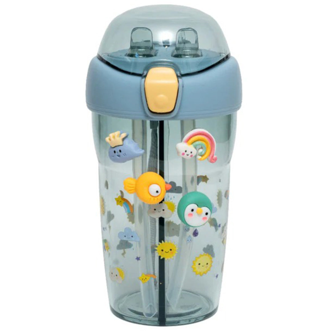 petit monkey dubbele drinkfles sparkling - sky - 430 ml
