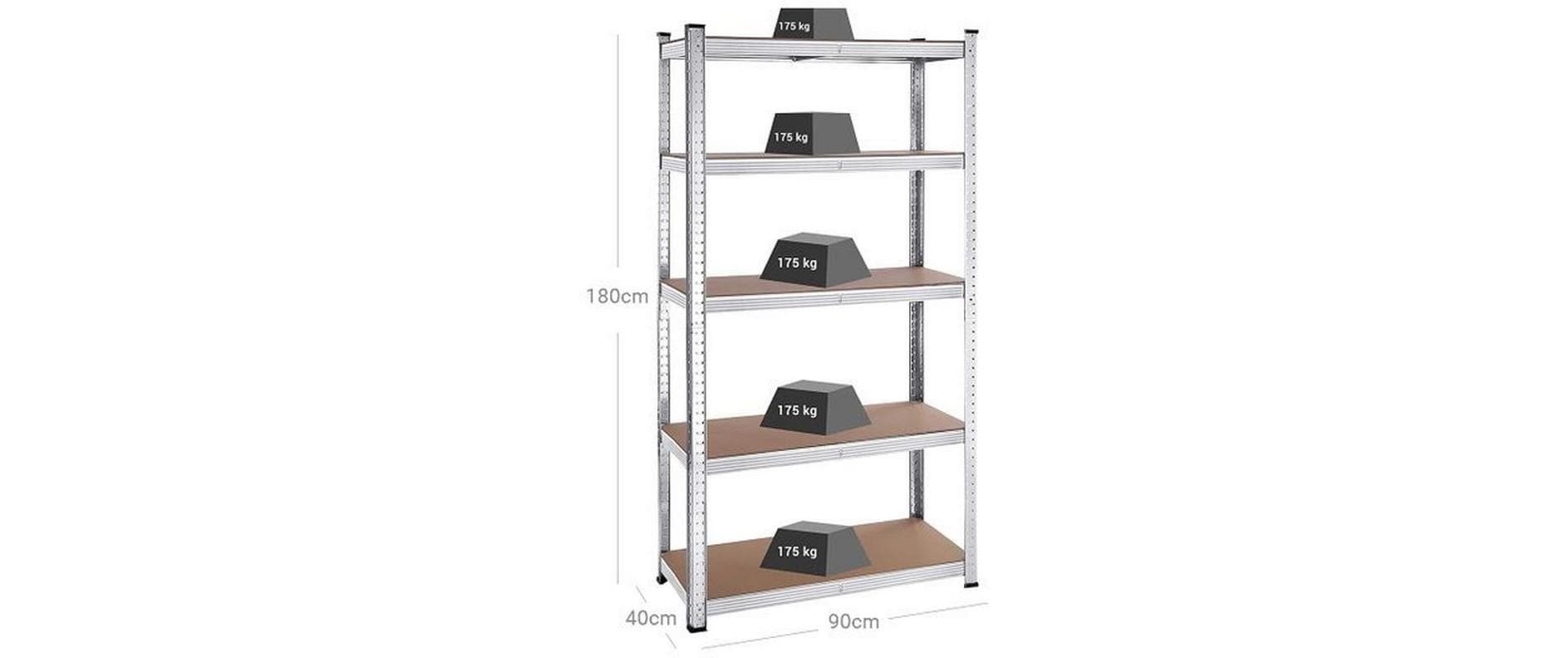 SONGMICS Regal »2 Stück, Silber«