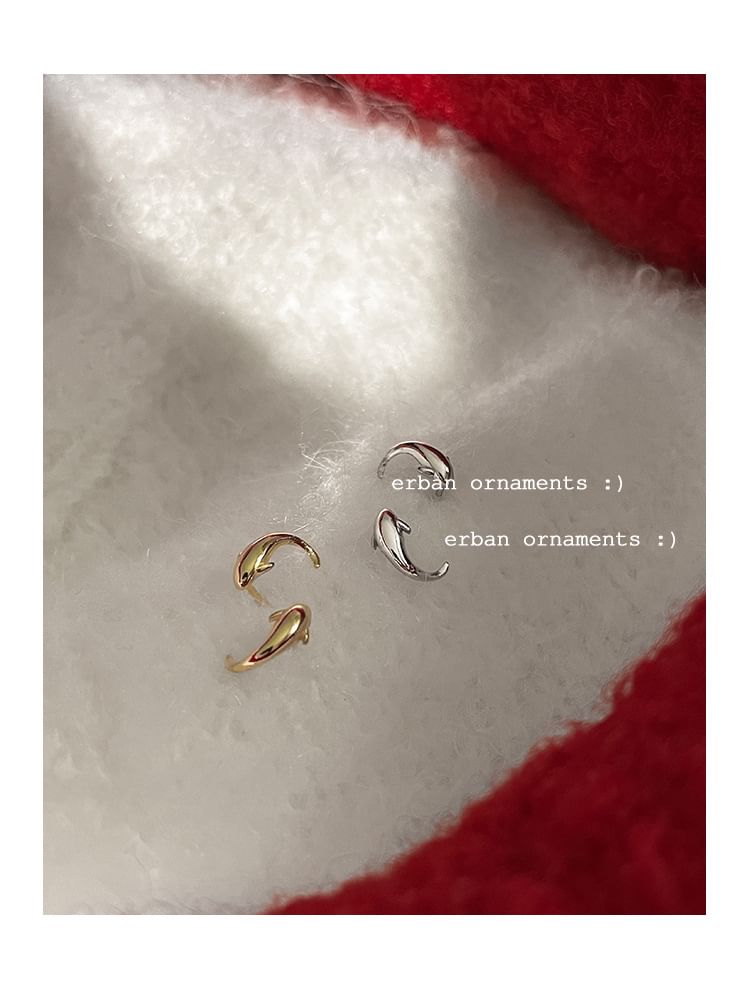 Hansha - 925 Sterling Zilveren Vis Oorbel