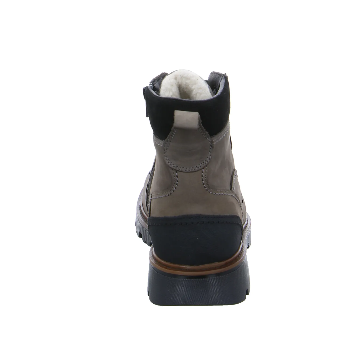 Winter-Boots Grau Leder