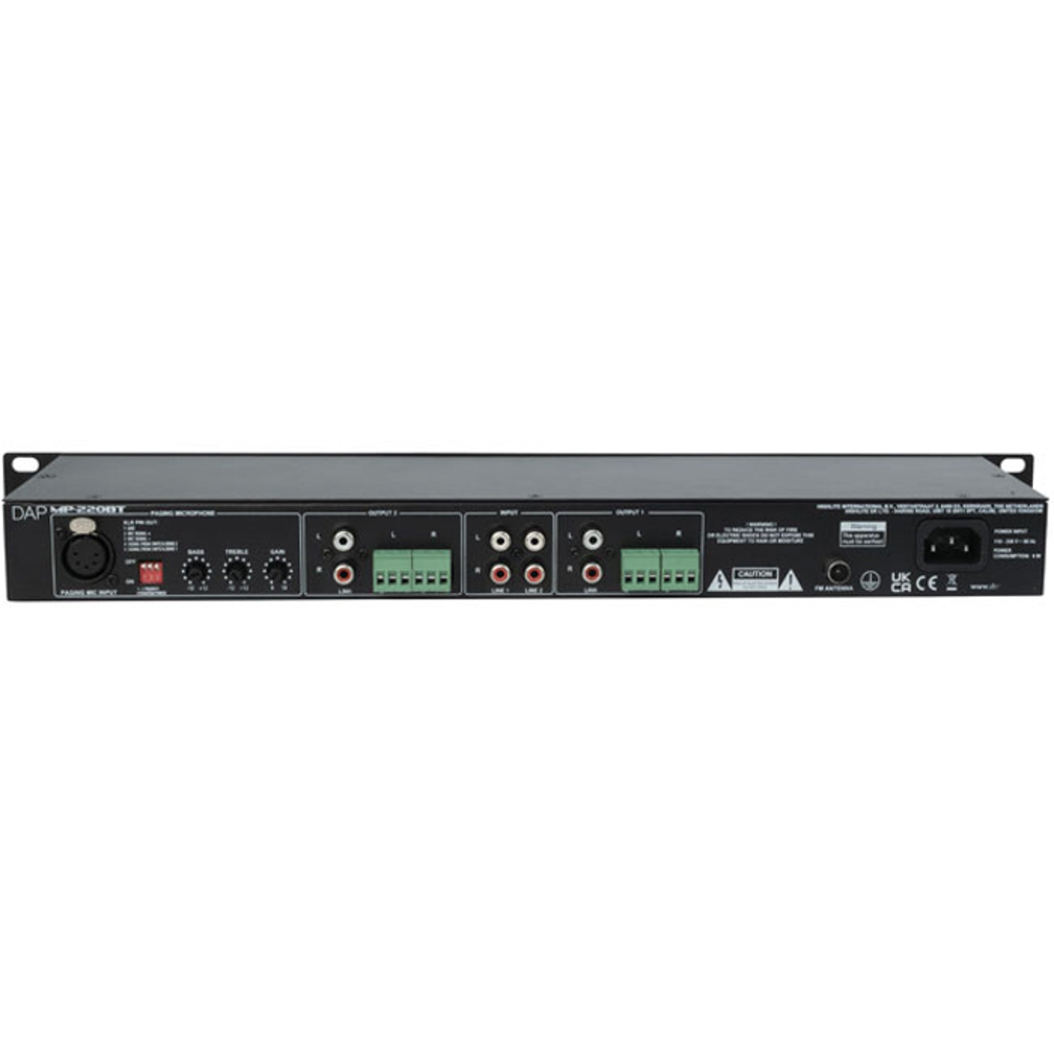 DAP MP-220BT dubbele mediaspeler met bluetooth en omroep-mic interface