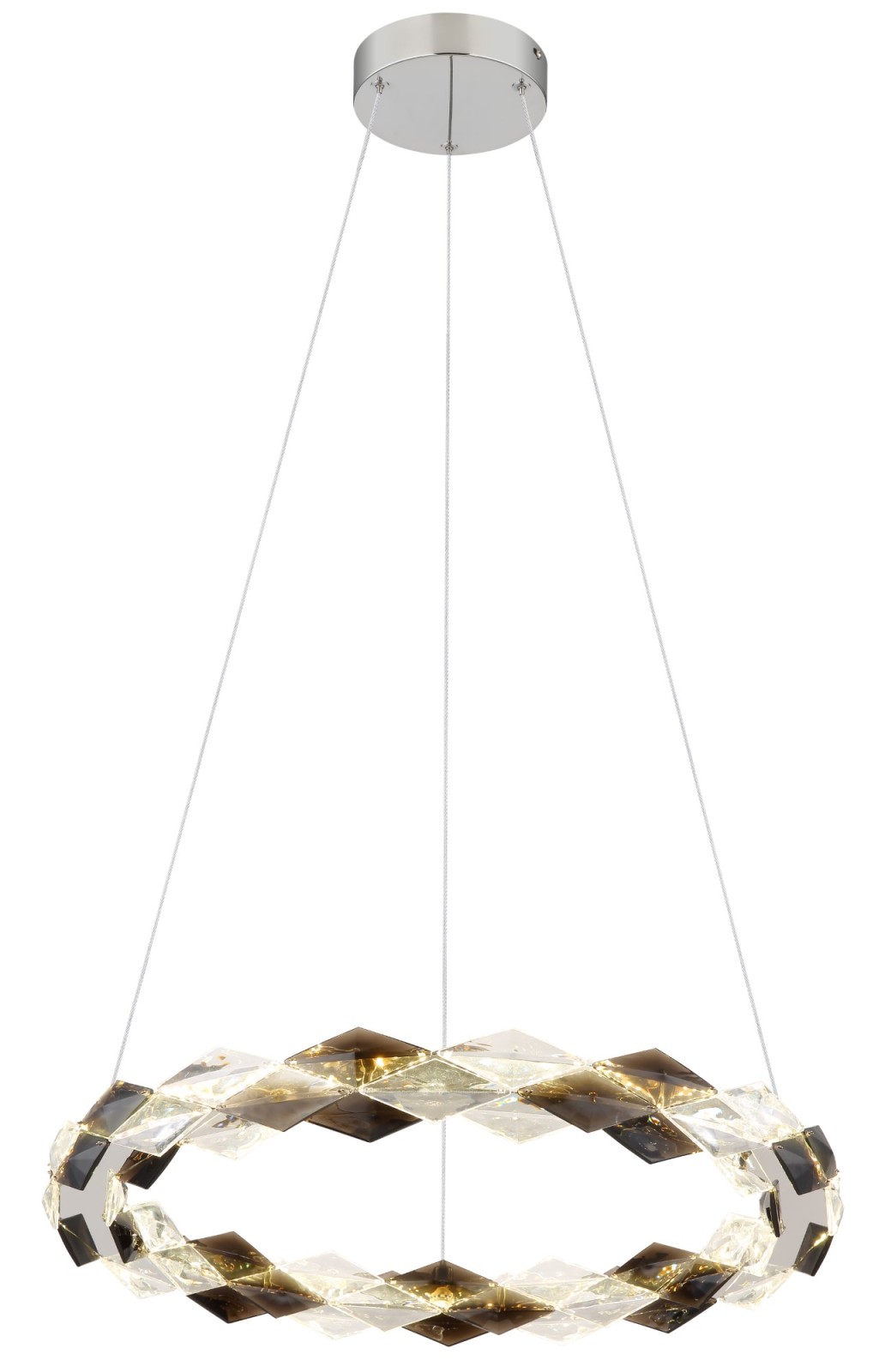 LED-Hängeleuchte - transparent-chromfarben - Ø 55 cm