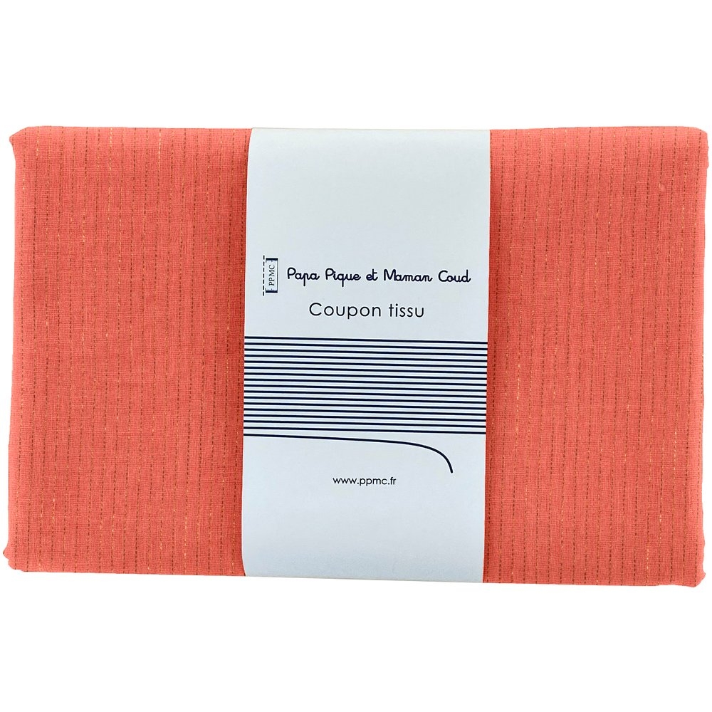 Coupon Tissu 1 M Gaze Dentelle Corail