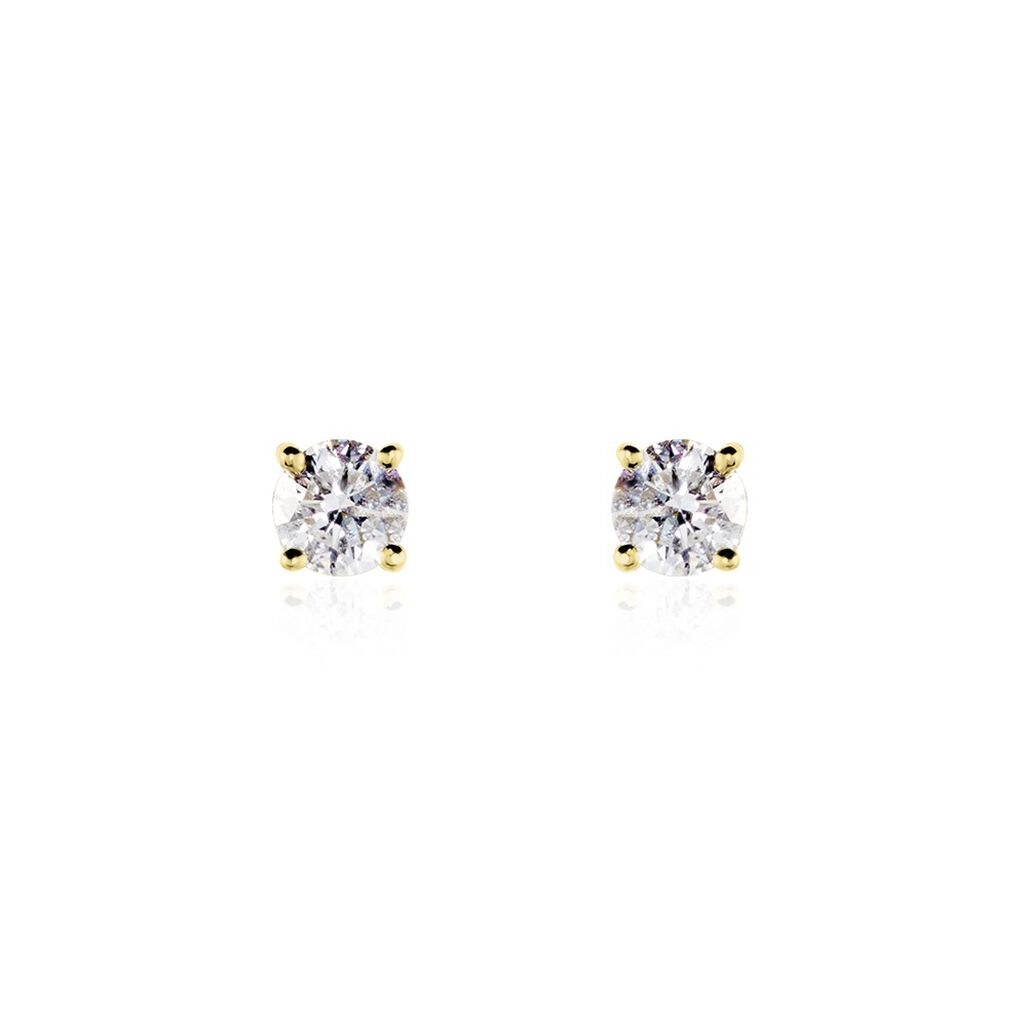 Boucles D'oreilles Puces Aphrodite Or Jaune Diamant