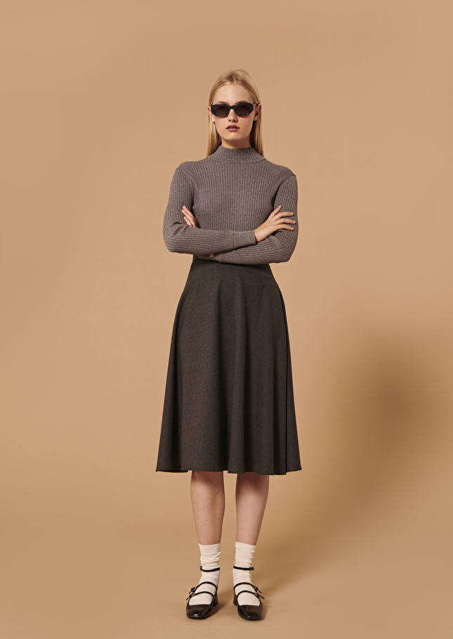 Jupe Jeannettegrise en flanelle