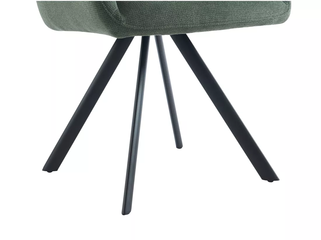 Lot de 2 chaises avec accoudoirs en tissu et métal noir - Kaki - ZOLEVY de Maison Céphy